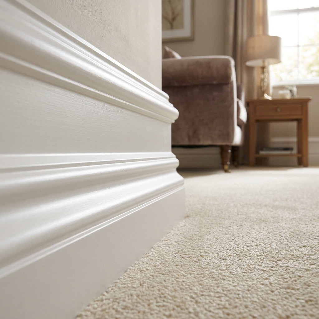 Decorative Moulding White Painted Beading 2.4m 18mm x 57mm - detail view