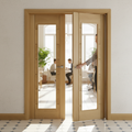 Premium Custom Made Oak French Doors with Clear Glass Panels for Enhanced Light and Style