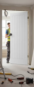 Premium Textured White Vertical 5 Panel Internal Door - Hollow Core with Fire Rated Option and 10-Year Guarantee