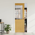 Premium Oak Clear Glazed Flush Pocket Door Set - Space-Saving Design with No Bottom Track and 15-Year Guarantee