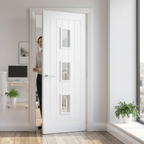 Premium Internal Clear Glazed Door with Toughened Glass Panels and White Primed Finish for Stylish Interiors