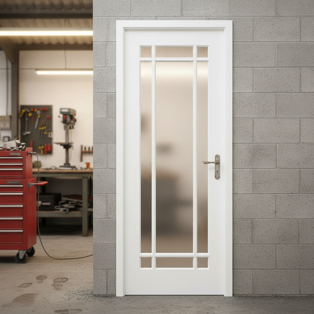 Premium Custom Made Obscure Glazed Internal Door with Decorative Mouldings for Modern and Traditional Settings