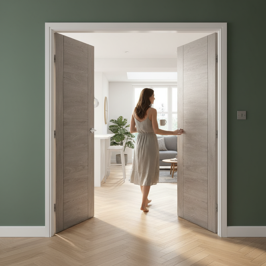 Premium Smoky Grey Laminate Internal Door with Semi-Solid Core and FD30 Fire Door Options