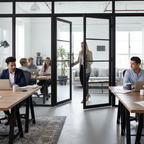 Premium Custom Made Industrial Style Door Pair with Elegant Black Finish and Narrow Profiles for Stylish Room Dividers