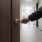 Premium Round Lever Door Handle with Curved Cylinder Design in Satin Chrome Finish for Modern Interiors - Image 2