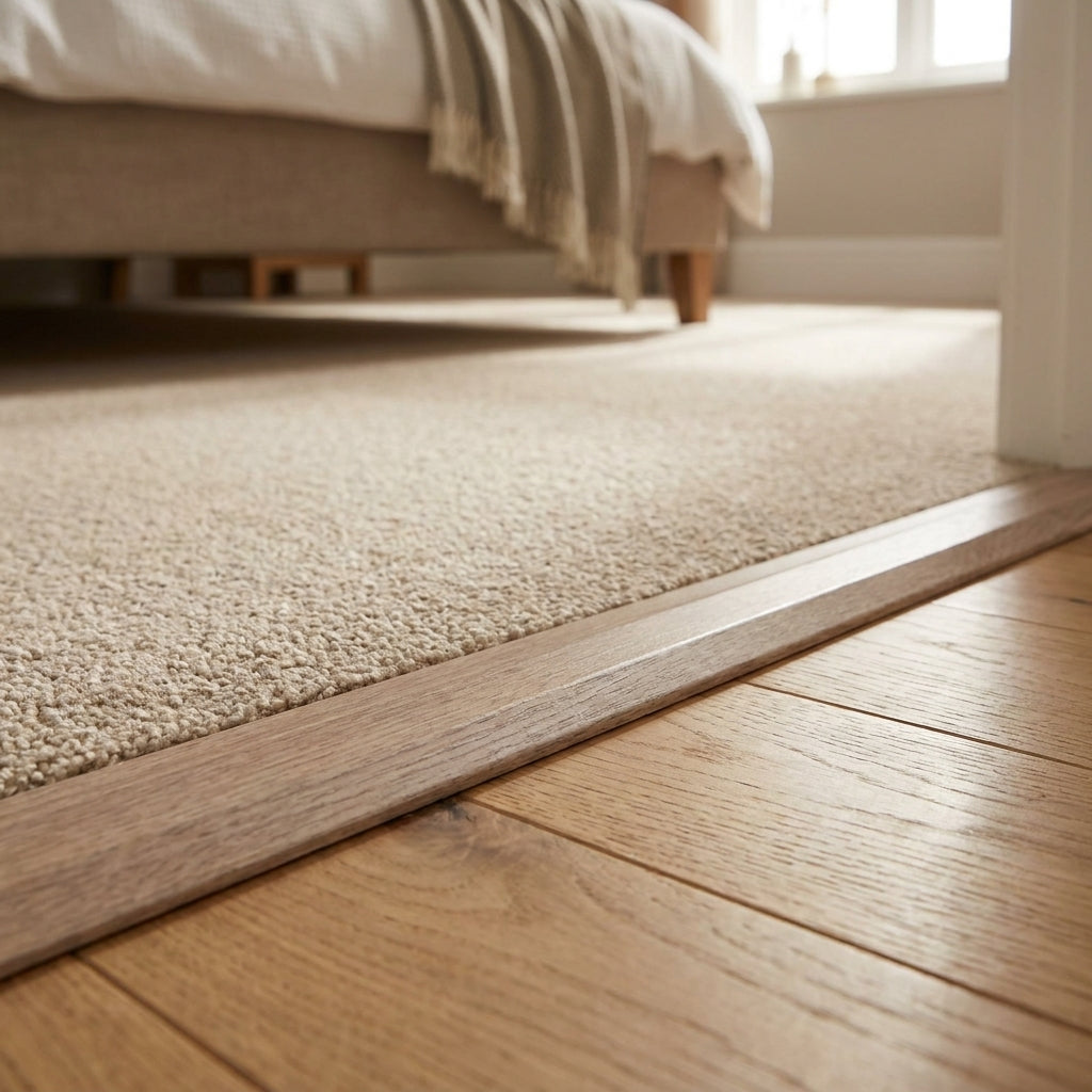 Self-Adhesive Coverstrip Door Profile - Light Grey Oak, 900mm Dimensions - detail view