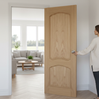 Premium Oak Internal Door with Raised Mouldings, A-Grade Veneer, and Engineered Construction for Durability