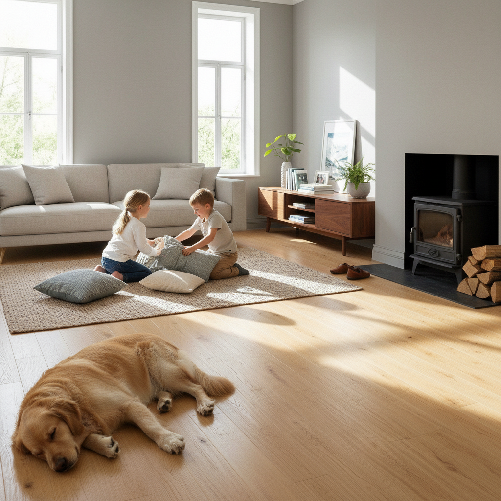 Premium 14mm UV Lacquered Engineered Real Wood Flooring in Natural Oak Finish for Timeless Elegance