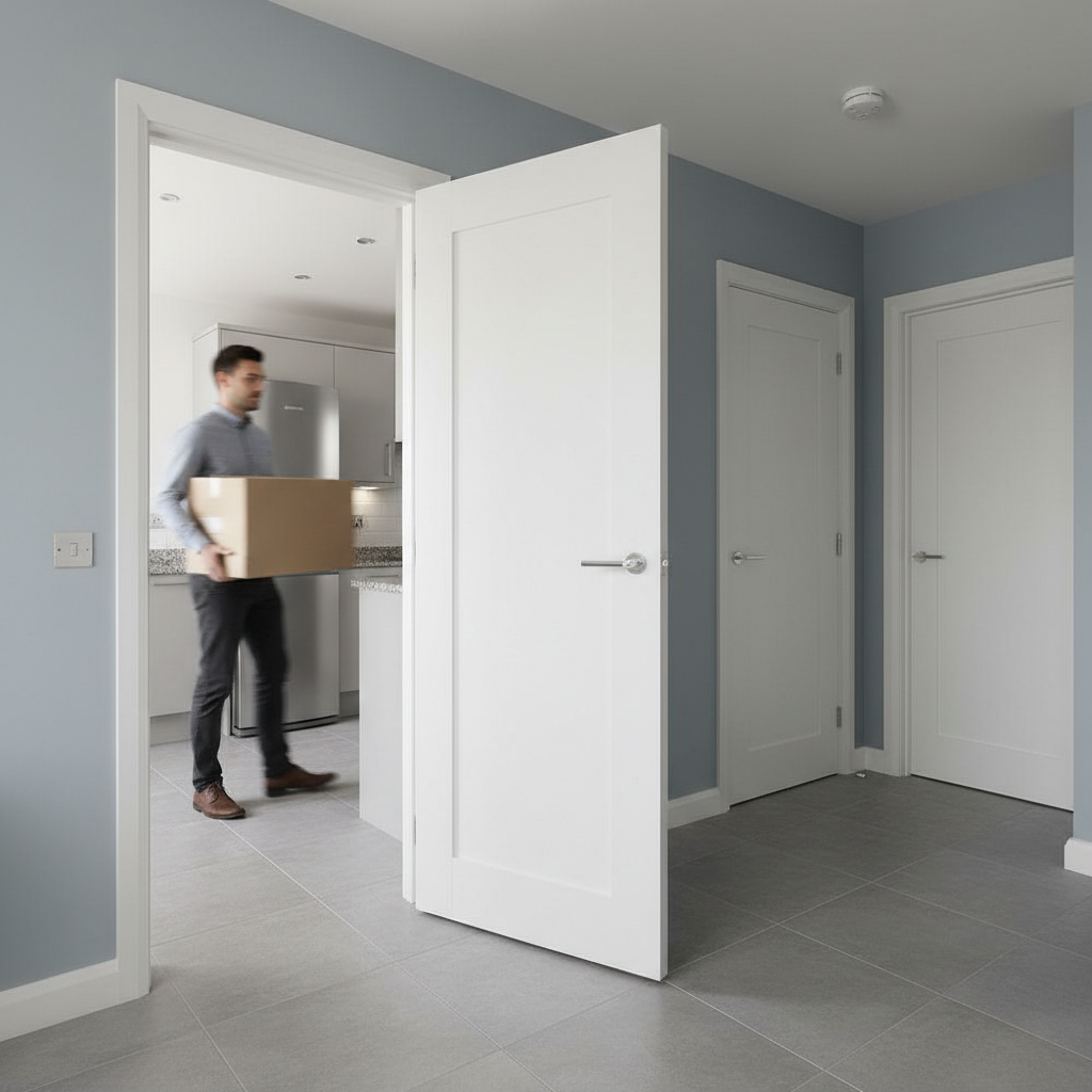 Premium Heavy Duty White Fire Door with Solid Core and Custom Sizes - 10 Year Warranty