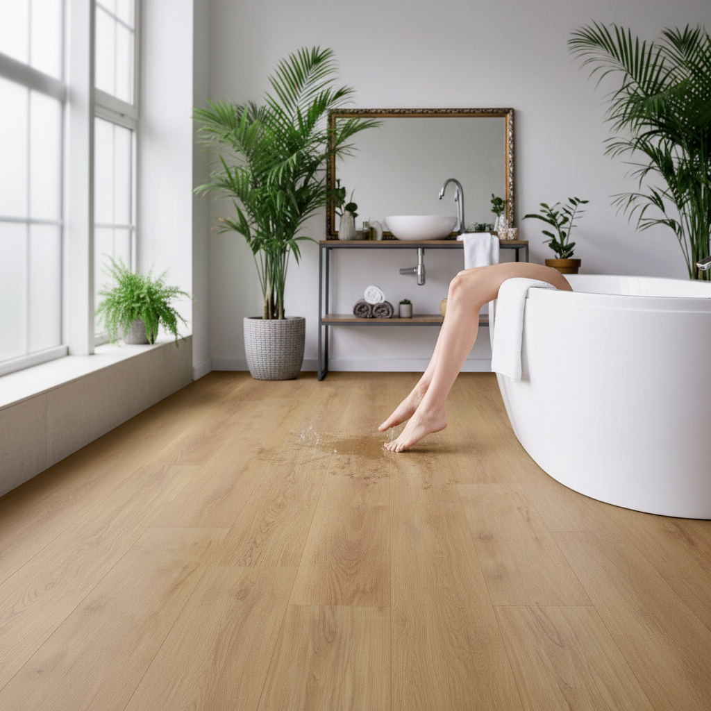 Premium 2mm UV Coated Luxury Vinyl Flooring with Oak Effect - Durable and Waterproof for Home and Commercial Use