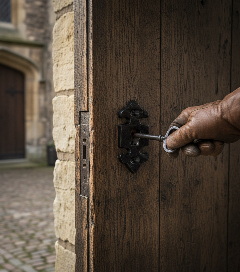 Premium Fleur de Lys Door Escutcheon for Authentic Home Decor and Security - High-Quality Professional Grade for Industrial and Commercial Applicat...