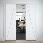 Premium Heavy Duty Telescopic Pocket Door System - White Finish with Comprehensive Wooden Jamb Kit and 15-Year Guarantee