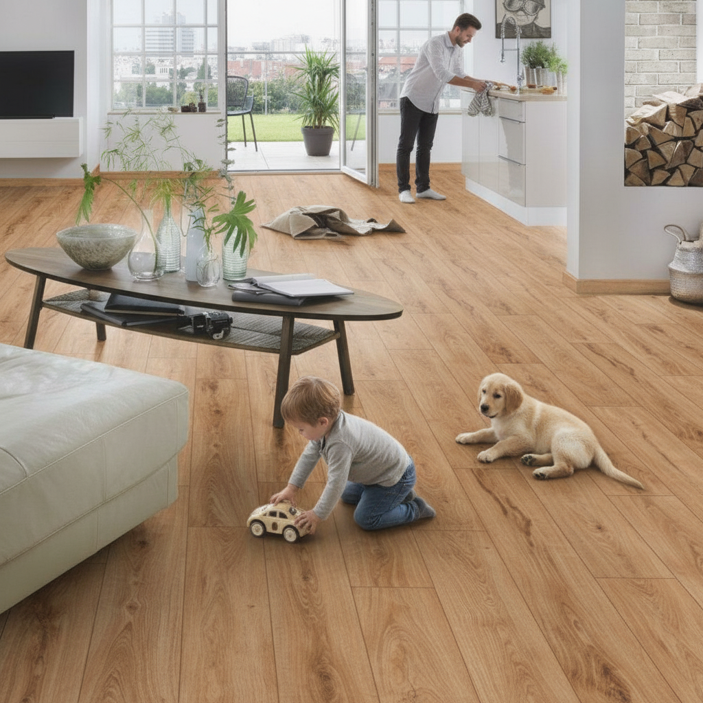 Premium 8mm Laminate Flooring with Water-Resistant Surface for Durable and Stylish Interiors