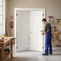 Premium Internal White Primed Elegance Lancaster 1 Panel Pair Door Set - 35mm Thickness for Stylish Home Interiors
