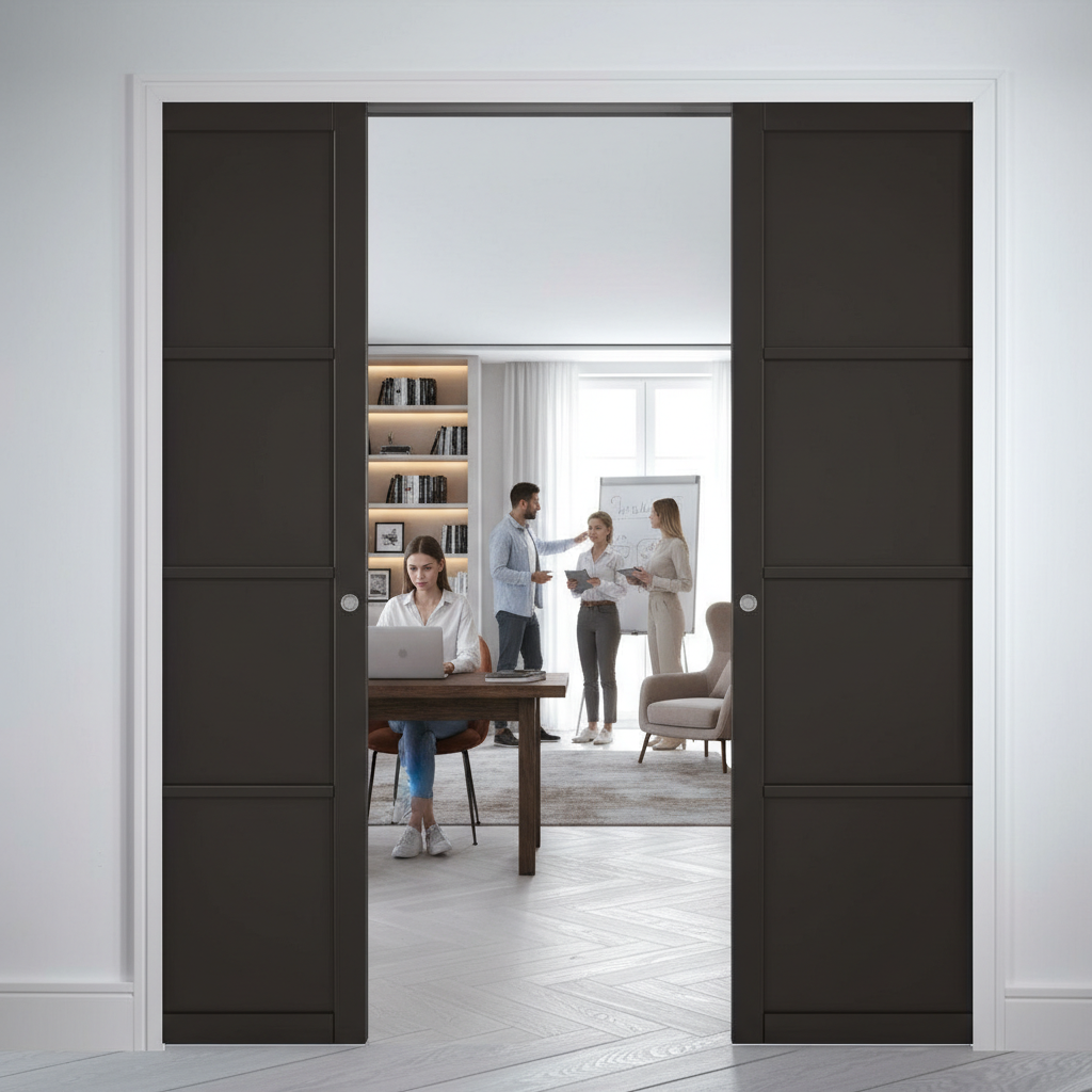 Premium Four-Panel Telescopic Pocket Door System for Modern Interiors with Maintenance-Free Track and Adjustable Features