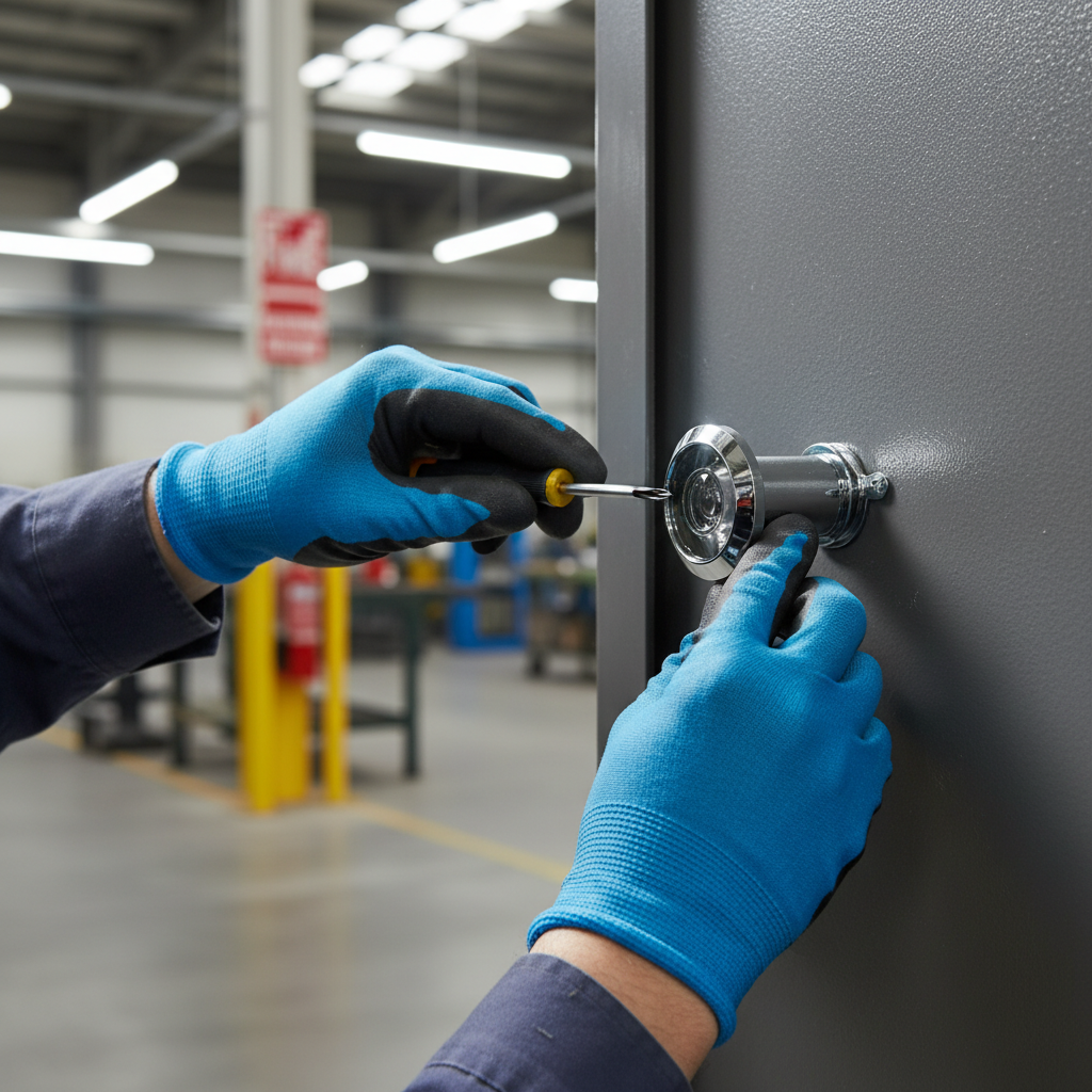 Premium Door Viewer with 180 Degree Glass Lens for 34-54mm Doors - High-Quality Professional Grade for Industrial and Commercial Applications