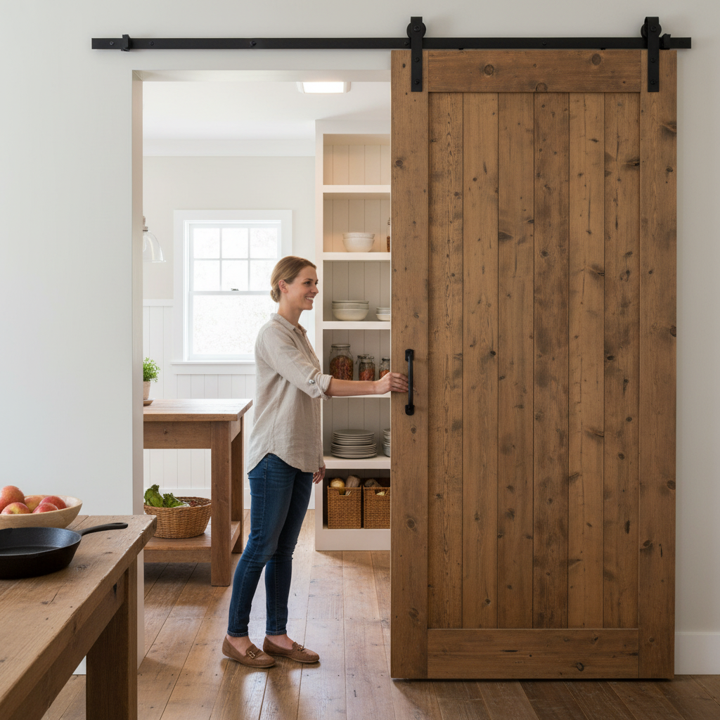 Premium Matt Black 1.98m Top Hung Sliding Barn Door Track for Timber Frame Doors - Image 2