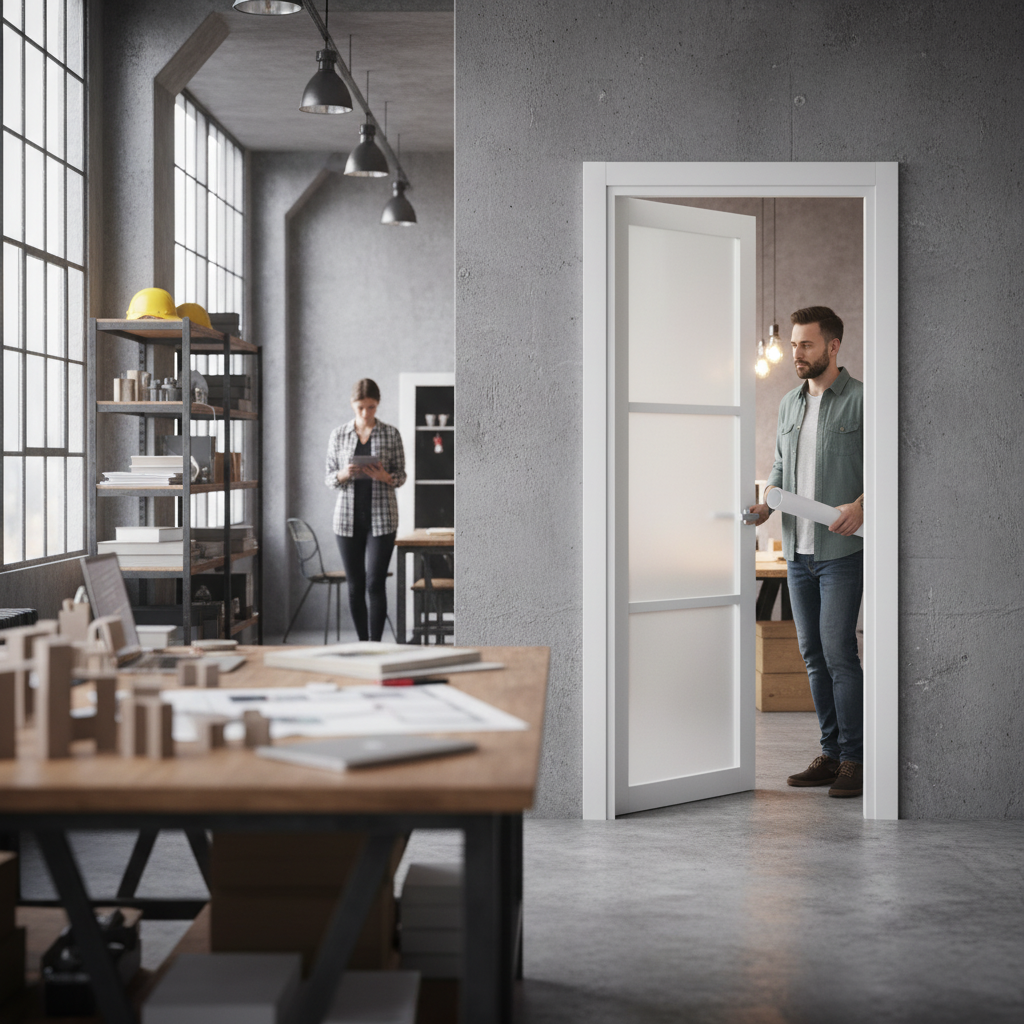 Premium Internal Primed Industrial 3 Panel Door with Softwood Core and Smooth Finish for Modern Interiors - Image 2