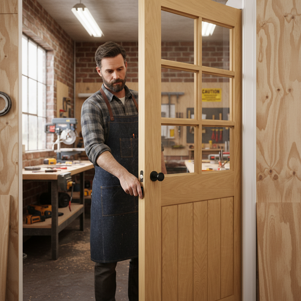 Premium 6 Light Pocket Door Set with Bevelled Glass Panels and Galvanised Steel Frame for Easy Installation