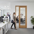 Premium Fire Rated Pocket Door System with Clear Glazed Design and Adjustable Features for 30-Minute Fire Doors