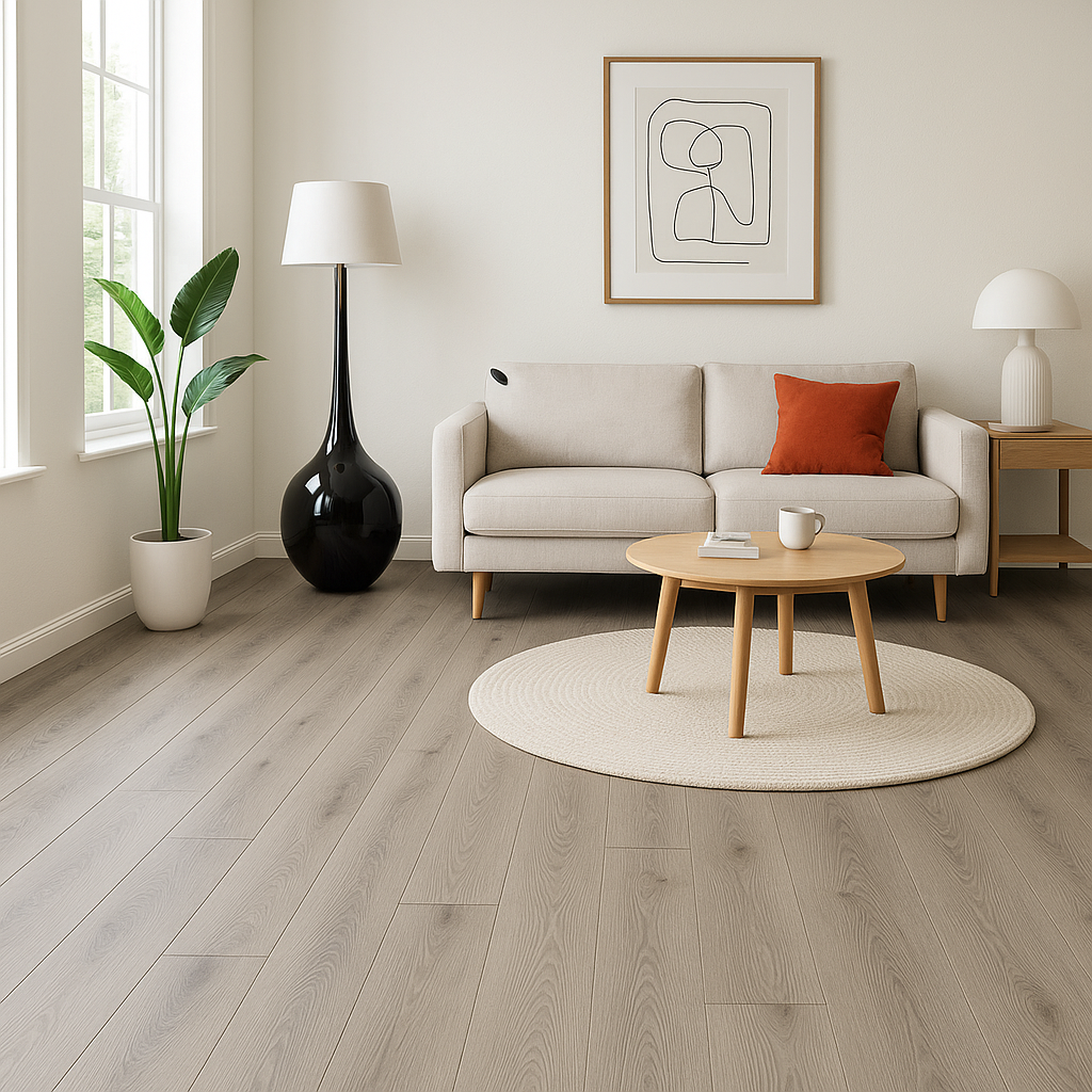 8mm Grey Oak Advanced Laminate Flooring for Stylish Interiors