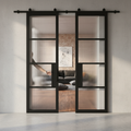 Premium Glazed Double Doors with Top Mount Sliding Track System for Barn Conversions and Interior Spaces
