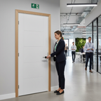 Premium Contemporary Fire Door with V Grooves and Solid Core Design for Modern Interiors