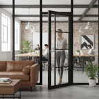 Premium Clear Glazed Industrial Style Door with Solid Core Construction and Elegant Design for Modern Interiors