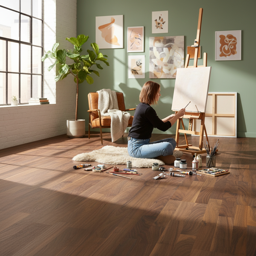 Premium 13mm Thick Engineered Real Wood Flooring with Matt Lacquered Finish and 3-Strip Design for Elegant Interiors
