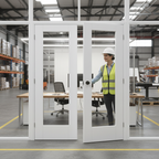 Premium Custom Made White Pattern 10 French Doors with Clear Glass Panels for Modern Interiors