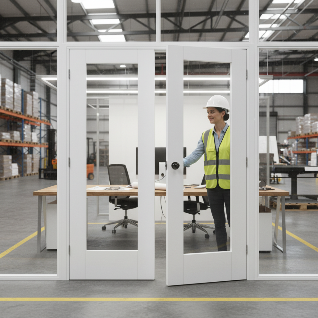 Premium Custom Made White Pattern 10 French Doors with Clear Glass Panels for Modern Interiors