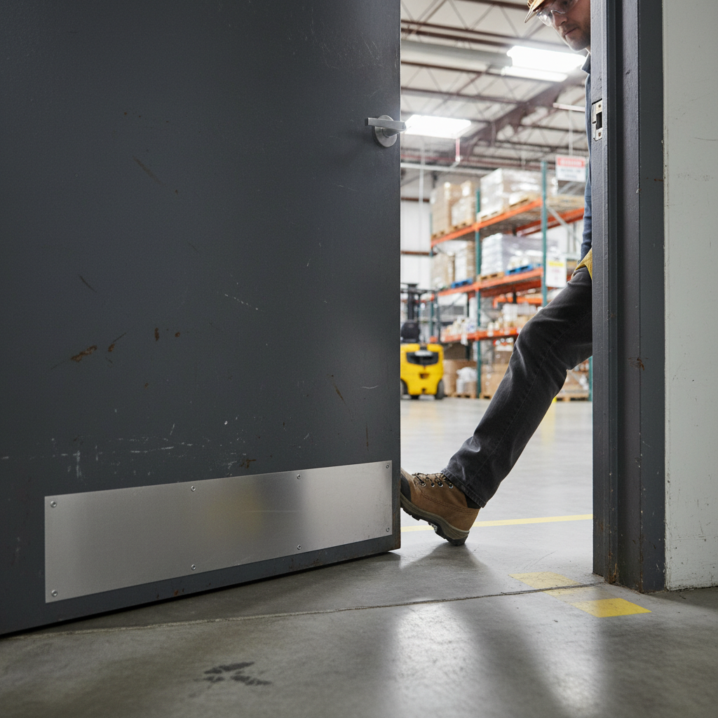 Premium Heavy Duty Door Kickplate with Matching Screws and Corner Protectors for Commercial Use