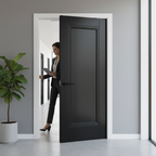 Internal Fully Finished 1 Panel Elegance Door in Jet Black with Solid Core and Eco-Friendly Timber Construction - Image 2
