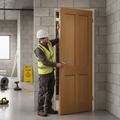 Premium Internal Oak 4 Panel FD30 Fire Door with Engineered Core for Safety and Stability