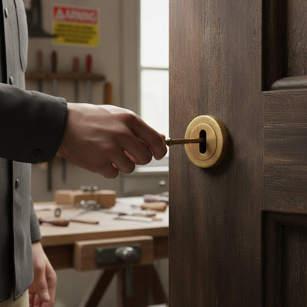 Premium Antique Brass Lock Escutcheon with Concealed Fix Screw for Fire Rated Doors and Commercial Use