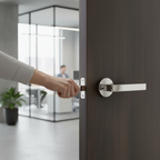 Premium Designer Round Lever Door Handle with Polished Chrome Finish and Eco-Friendly Coating - Image 2