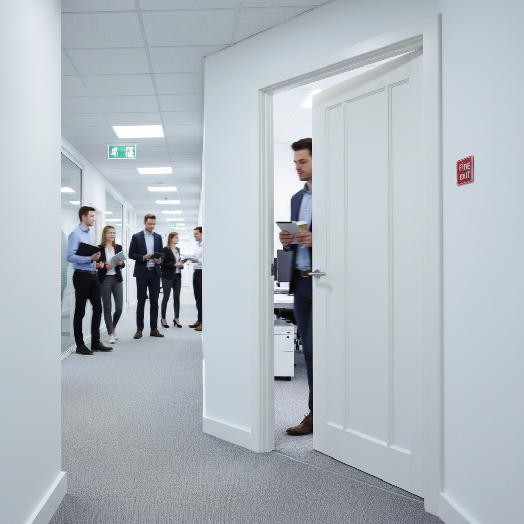 Premium Internal FD30 Fire Door with Solid Pine Core and White Primed Finish for Home Renovation