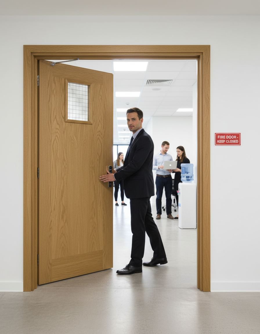 Premium Solid Oak Fire Door Frame for Double Doors - Custom Sizes and Fire Rated with Intumescent Grooves