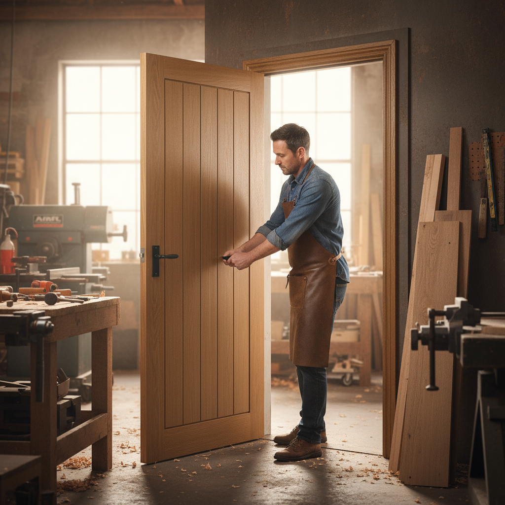 Premium Oak Interior Fire Door with Engineered Construction, FD30 Fire Rating and Unfinished Surface for Customization