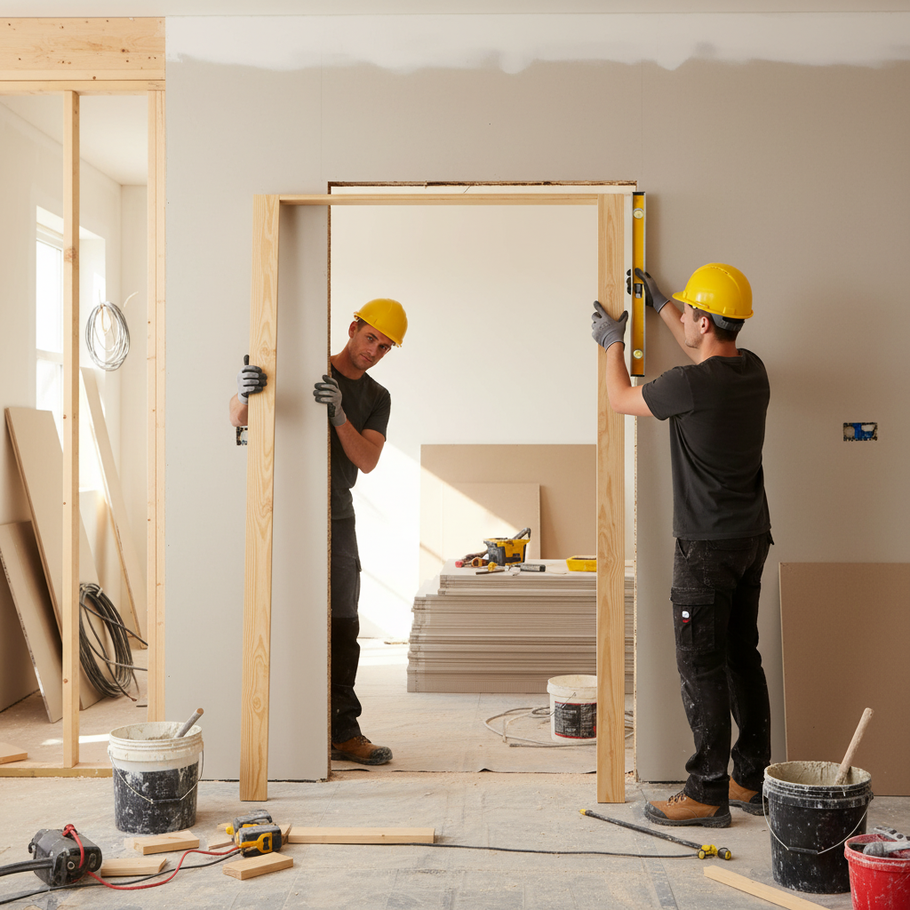 Premium Softwood Internal Pair Door Lining - Customizable Frame for Standard Doors Up to 2100mm