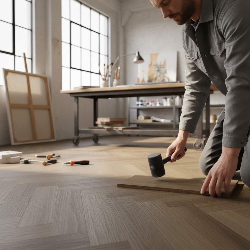 Premium Herringbone 5mm Rigid Core Vinyl Flooring with High-Performance Finish for Residential and Commercial Use