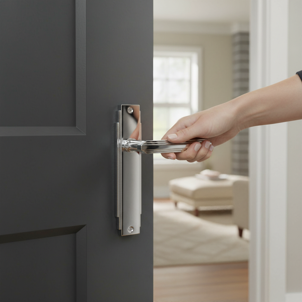 Premium Polished Chrome Latch Handle with Stepped Design and 10-Year Guarantee - High-Quality Professional Grade for Industrial and Commercial Appl...