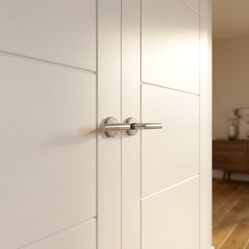 Internal Ladder Pair Door, White Moulded with Primed Finish, 121448 - detail view