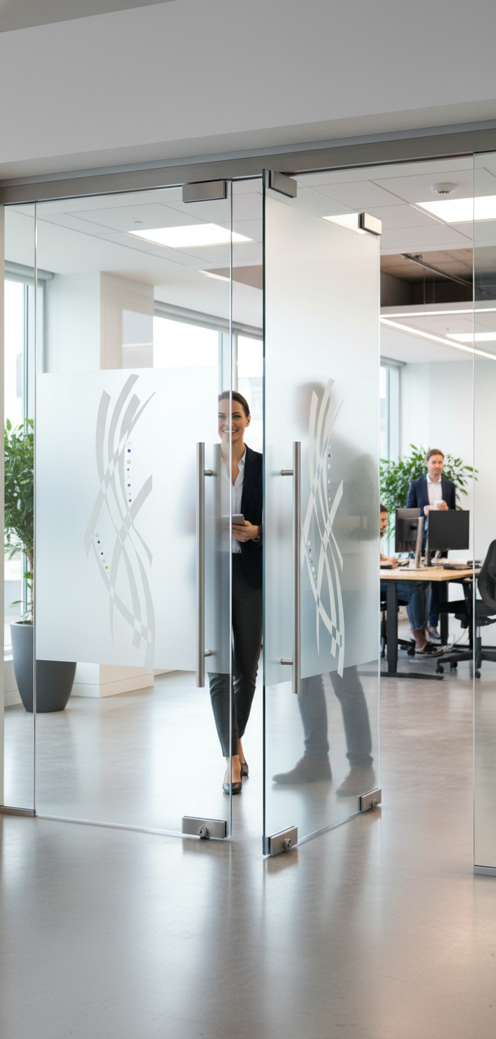 Premium Frameless Satin Glass Door System with 100mm Jambs and Glass Ball Handle - Custom Sizes Up to 1026mm x 2040mm