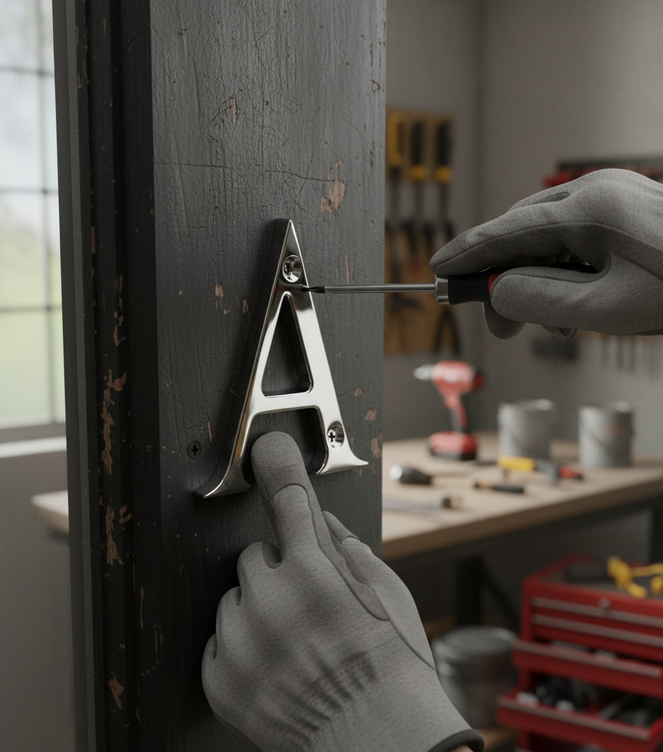 Premium Polished Chrome Victorian Door Letters with Fitting Screws - Elegant Design for Home and Office Use