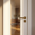 Internal White Door Made-to-Measure Primed Finish with 1 Light Clear Glass - detail view