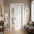 Internal White Pocket Door Set 100mm Framed Primed Ashton 3 Panel