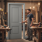 Premium Internal Grey Primed Arnhem Door with Two Panel Design and Engineered Construction for Stability