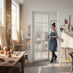 Premium Contemporary Clear Glazed Internal Door with Industrial Style and Solid Framing for Modern Interiors