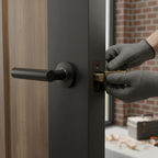 Professional 63mm CE13 Fire Rated Bolt Through Tubular Latch in Black Nickel Finish - Durable and Safe for Fire Doors -...